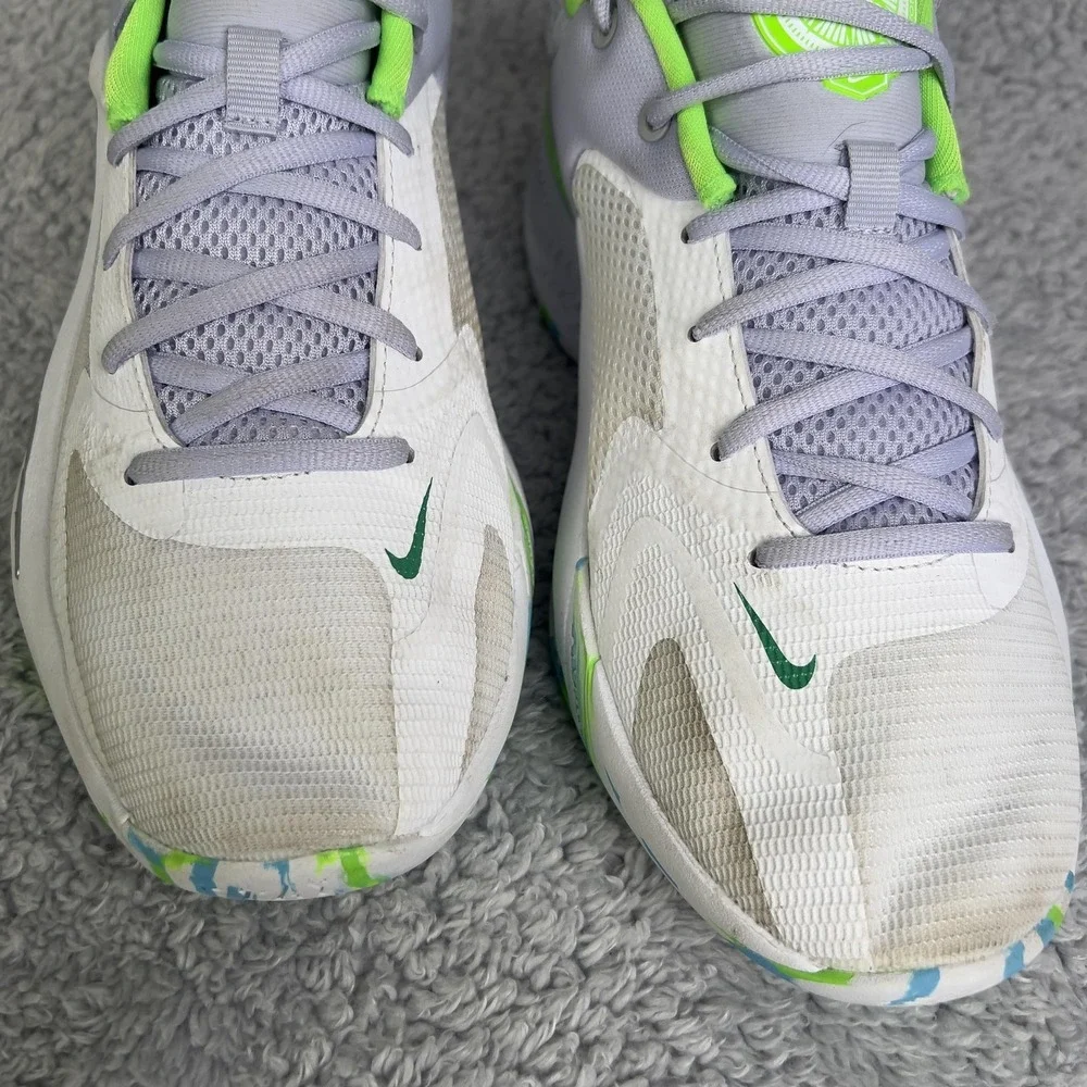 Nike Zoom Freak 4 Shoes Mens Size 9 White Green Basketball DJ6149-101 Sneakers